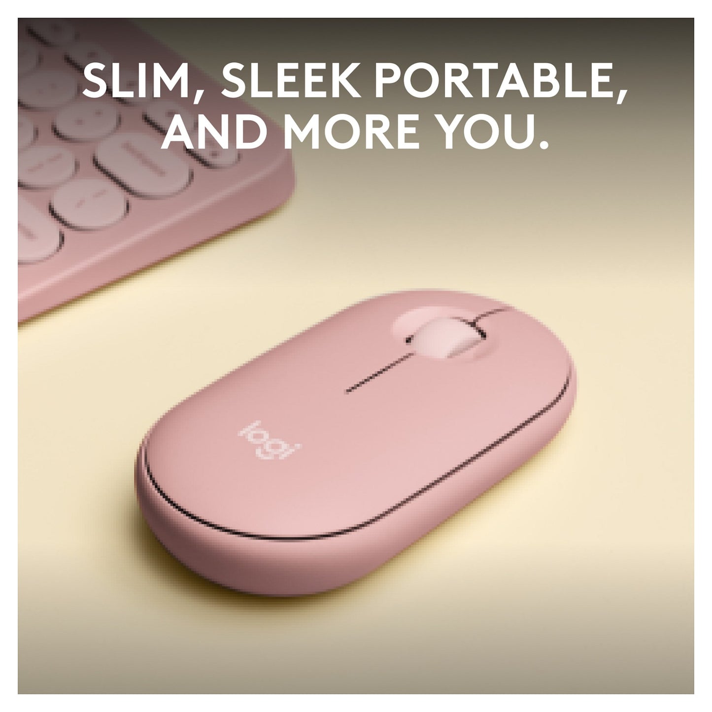 Logitech Pebble Mouse 2 M350s Mouse optical 3 buttons wireless Bluetooth 5.2 LE tonal rose