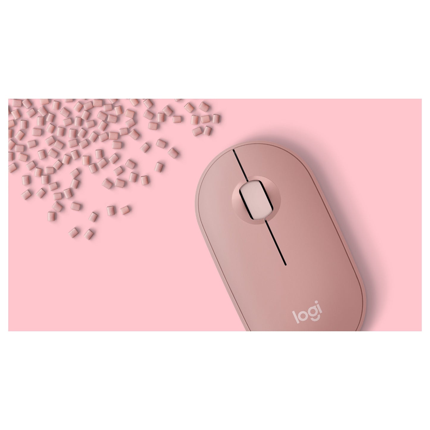 Logitech Pebble Mouse 2 M350s Mouse optical 3 buttons wireless Bluetooth 5.2 LE tonal rose