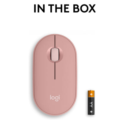 Logitech Pebble Mouse 2 M350s Mouse optical 3 buttons wireless Bluetooth 5.2 LE tonal rose