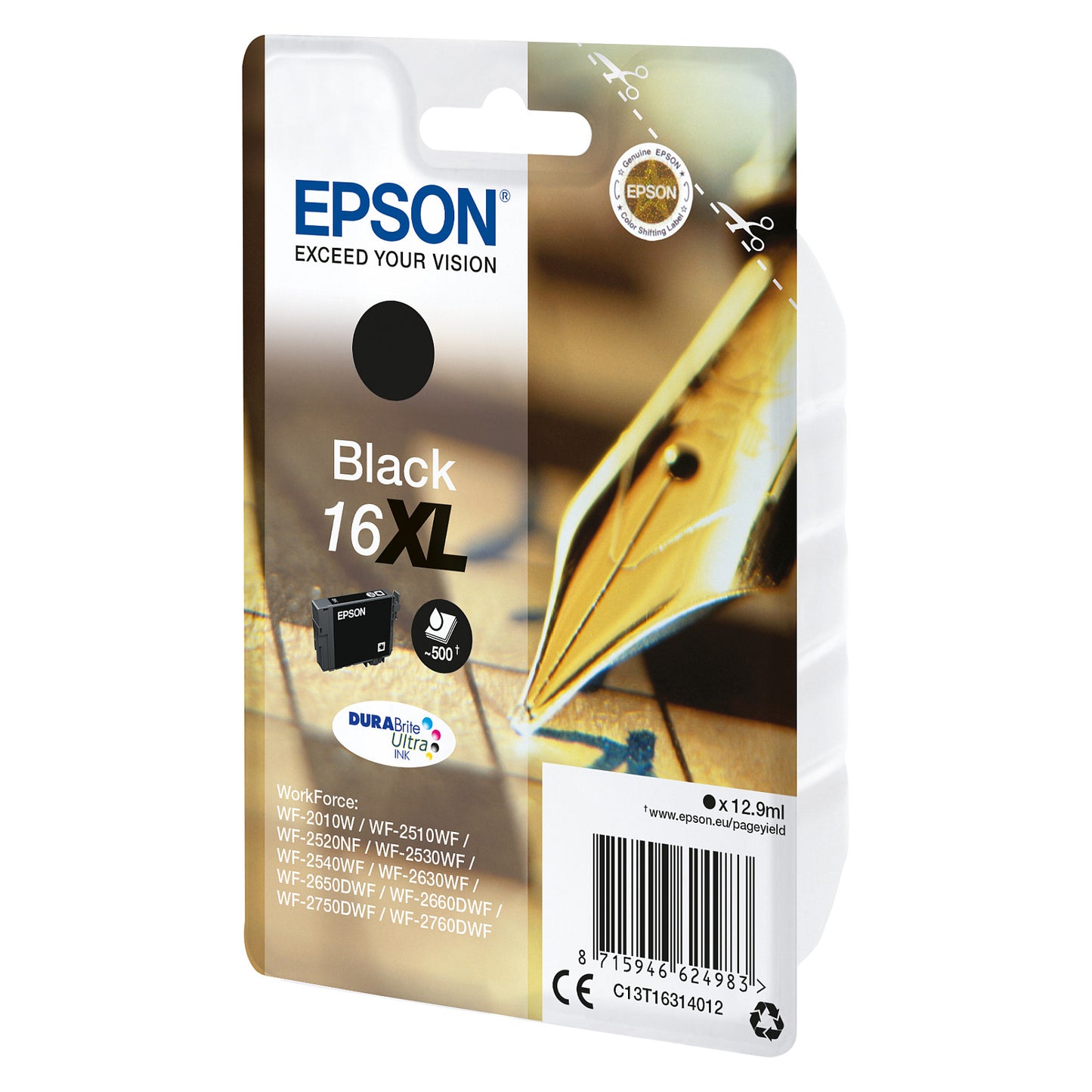 Epson Tinte 16XL C13T16314012 Schwarz bis zu 500 Seiten
