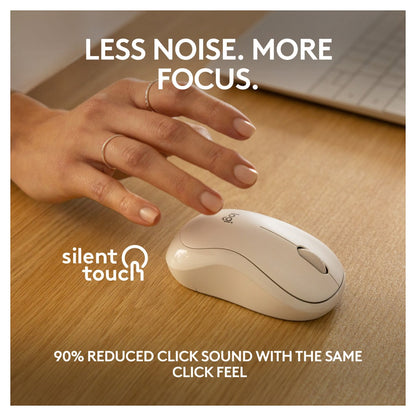 Logitech M240 Silent Mouse right and left-handed optical 3 buttons wireless Bluetooth off-white