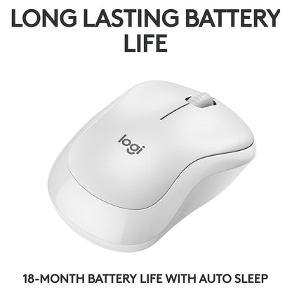 Logitech M240 Silent Mouse right and left-handed optical 3 buttons wireless Bluetooth off-white