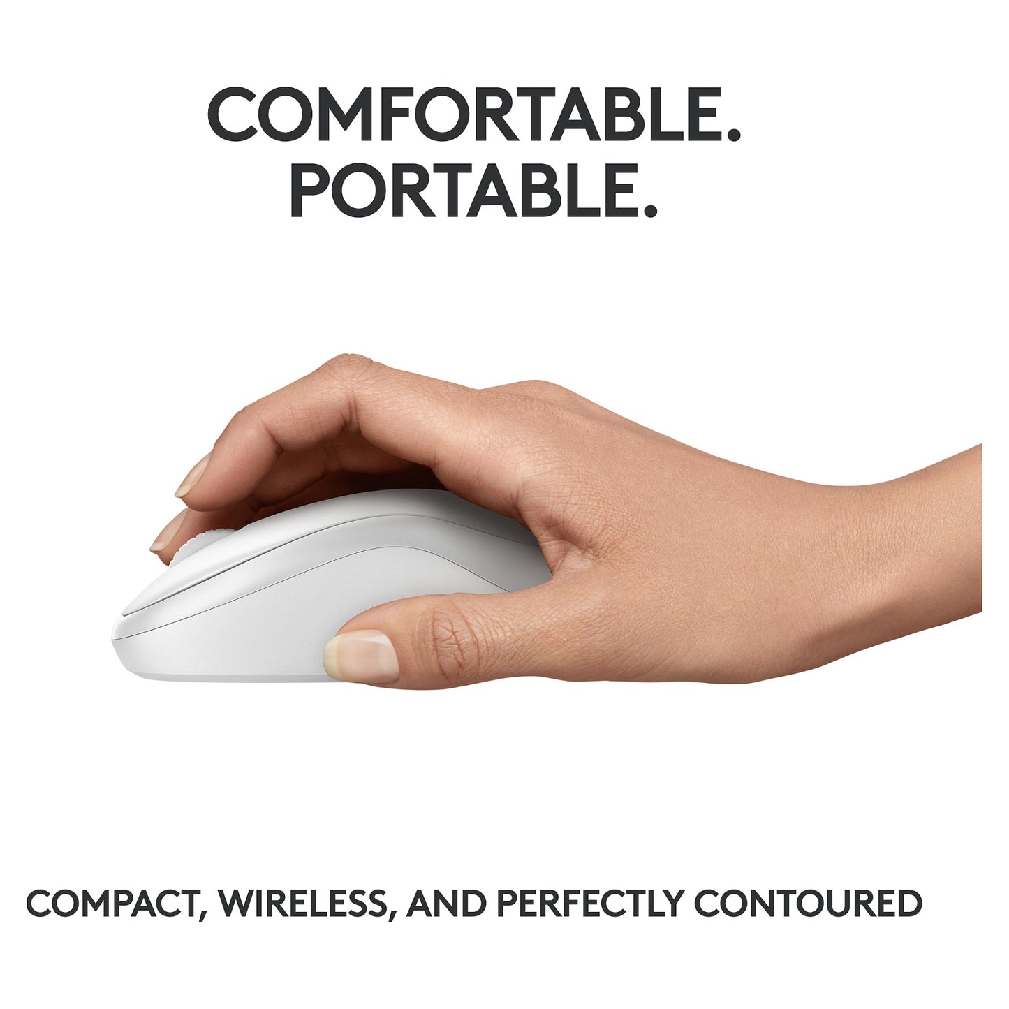 Logitech M240 Silent Mouse right and left-handed optical 3 buttons wireless Bluetooth off-white