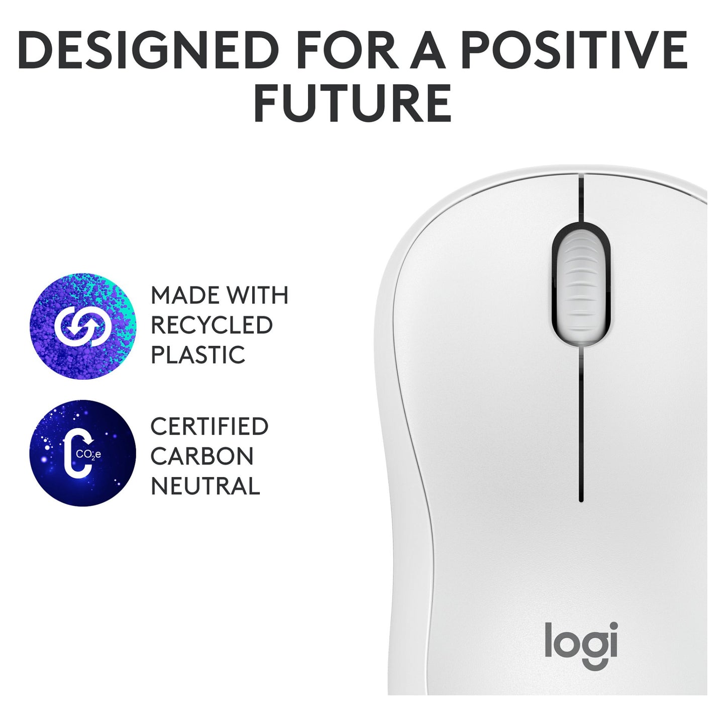 Logitech M240 Silent Mouse right and left-handed optical 3 buttons wireless Bluetooth off-white