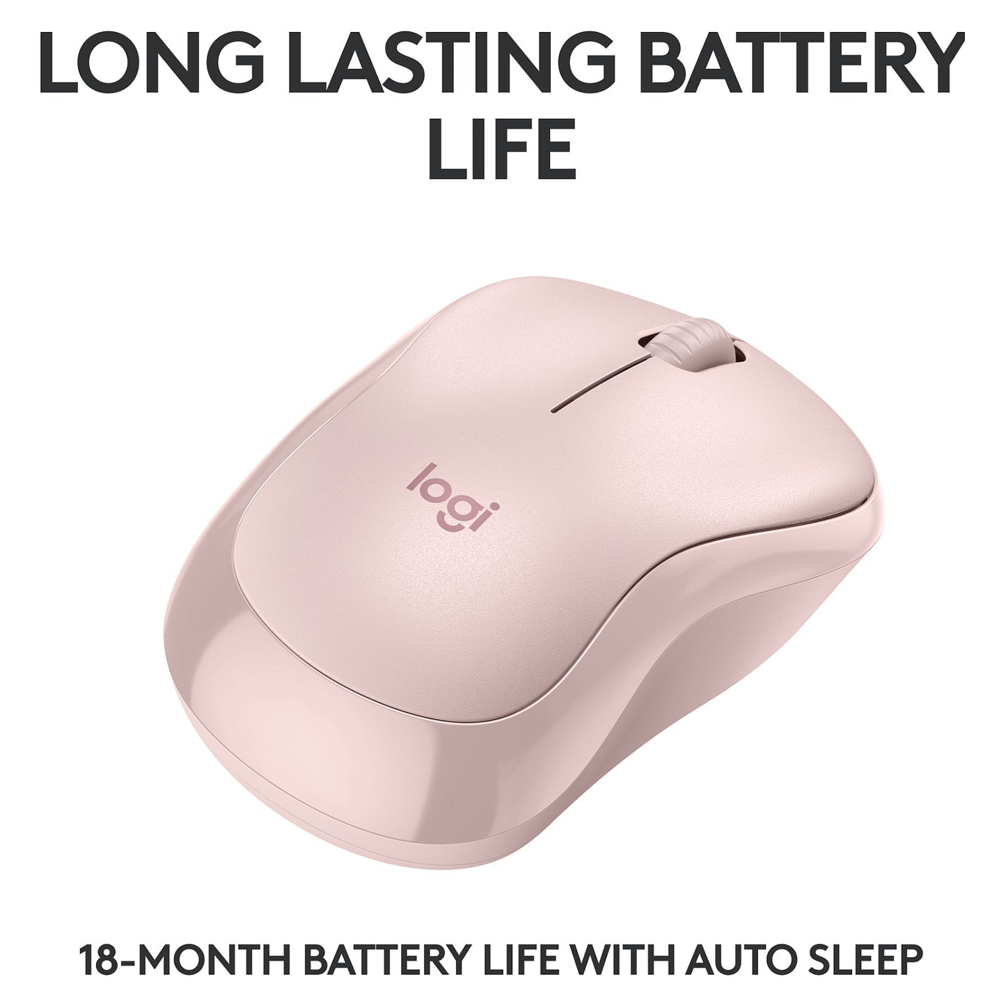 Logitech M240 Silent Mouse right and left-handed optical 3 buttons wireless Bluetooth rose