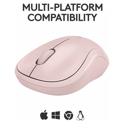 Logitech M240 Silent Mouse right and left-handed optical 3 buttons wireless Bluetooth rose