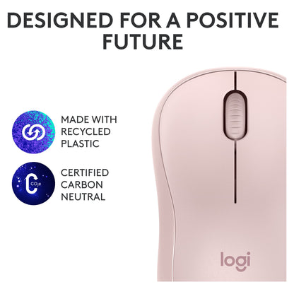 Logitech M240 Silent Mouse right and left-handed optical 3 buttons wireless Bluetooth rose