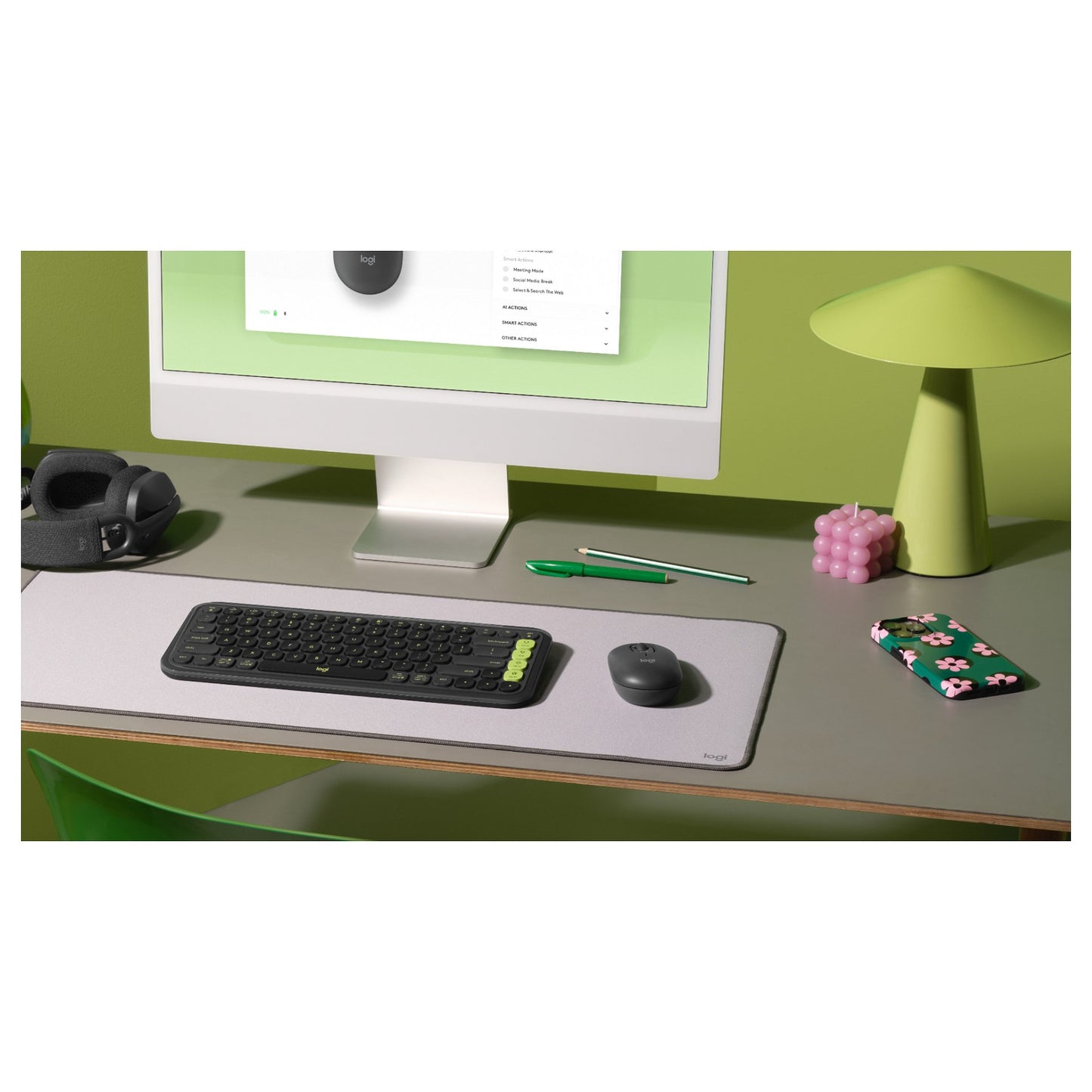 Logitech Pop Mouse with emoji - GRAPHITE