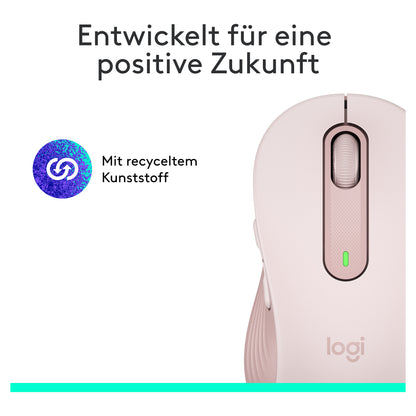 Logitech Signature M650 Mouse optical 5 buttons wireless Bluetooth 2.4 GHz Bolt USB receiver rose