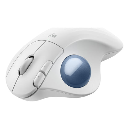 Logitech ERGO M575S Wireless Trackball - Off White + Blue Ball