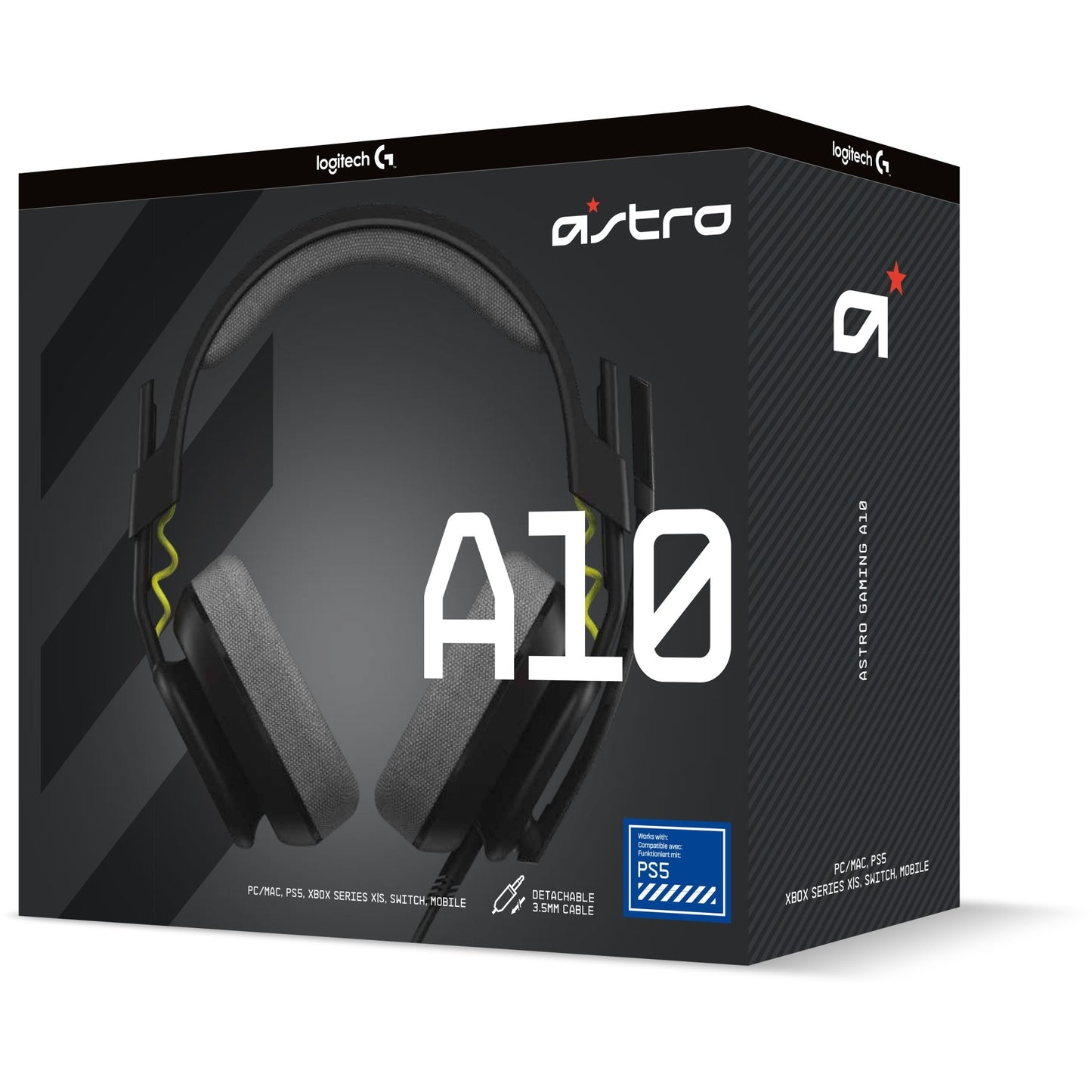 Logitech Astro Gaming A10 Gen 2 Headset full size wired 3.5 mm jack black