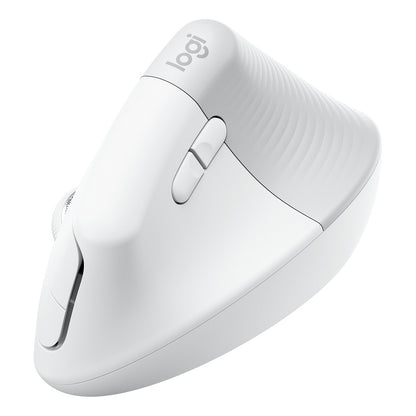 Logitech Lift for Business Vertical Mouse ergonomic 6 buttons wireless Bluetooth 2.4 GHz Bolt USB receiver off-white
