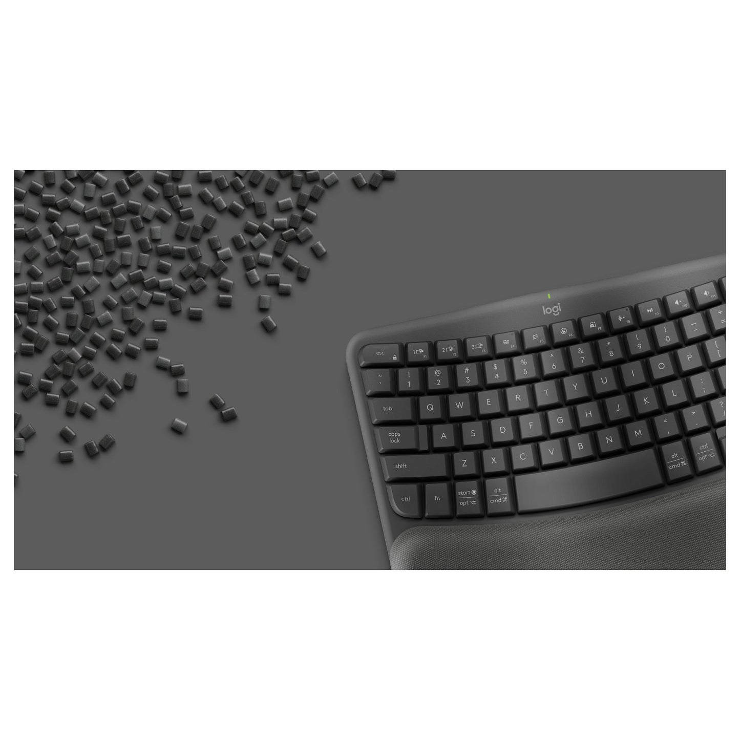 Logitech Wave Keys Keyboard Wireless 2.4 GHz Bluetooth LE QWERTY US International Graphite (US)