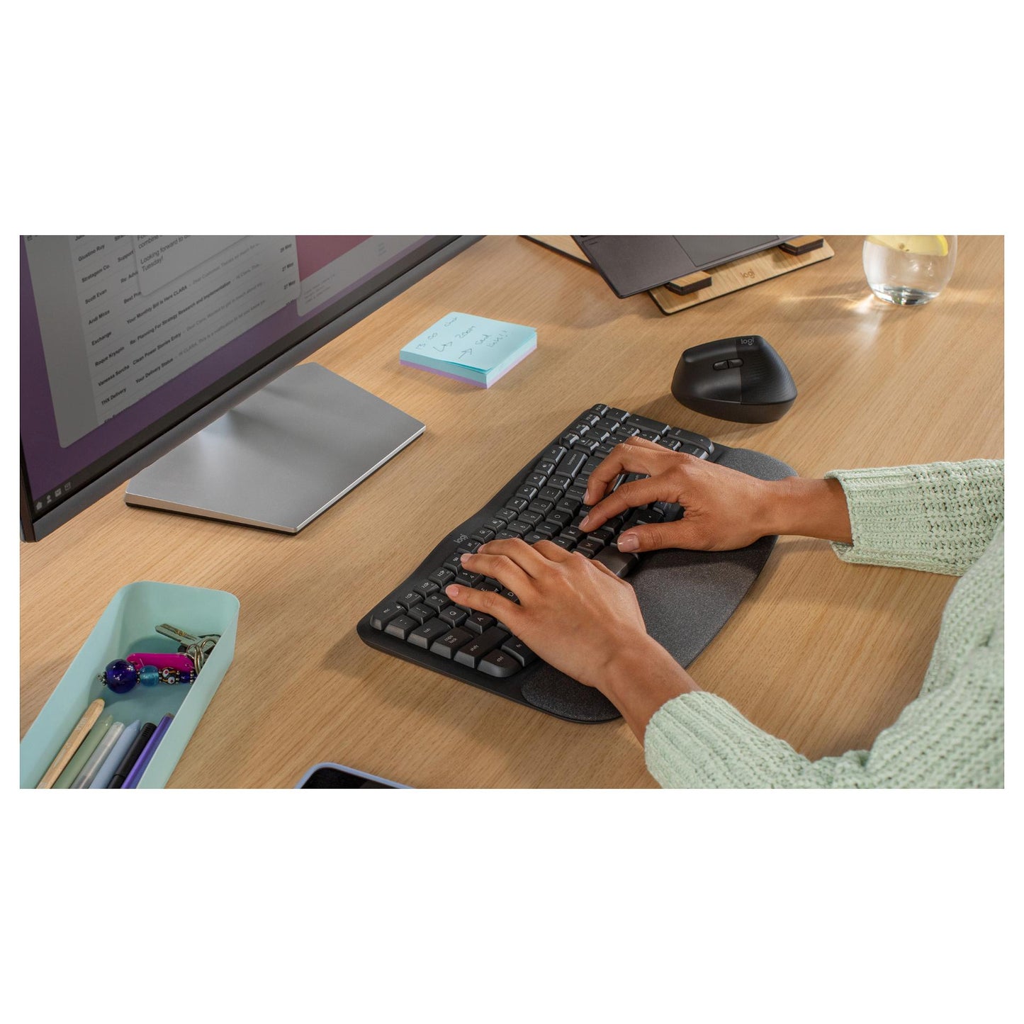 Logitech Wave Keys Keyboard Wireless 2.4 GHz Bluetooth LE QWERTY US International Graphite (US)