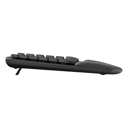 Logitech Wave Keys Wireless Ergonomic keyboard - Graphite - (DE) - 2.4GHZ/BT - N/A - CENTRAL-419 - UNIVERSAL