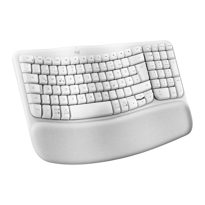 Logitech Wave Keys wireless ergonomic keyboard - OFFWHITE - (DE) - 2.4GHZ/BT - N/A - CENTRAL-419 - UNIVERSAL