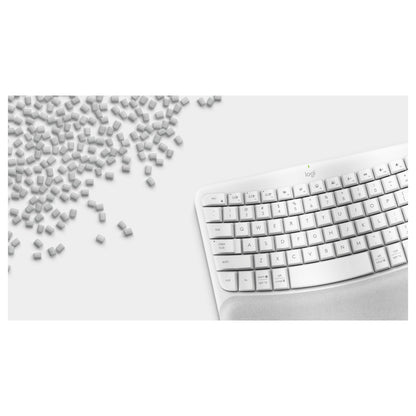 Logitech Wave Keys wireless ergonomic keyboard - OFFWHITE - (DE) - 2.4GHZ/BT - N/A - CENTRAL-419 - UNIVERSAL