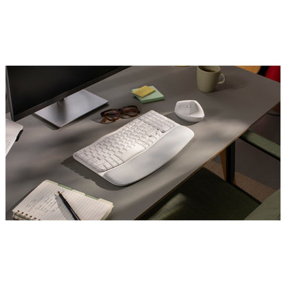 Logitech Wave Keys wireless ergonomic keyboard - OFFWHITE - (DE) - 2.4GHZ/BT - N/A - CENTRAL-419 - UNIVERSAL