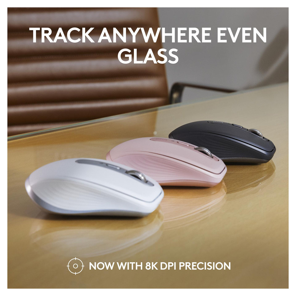 Logitech MX Anywhere 3S Mouse optical 6 buttons wireless Bluetooth rose