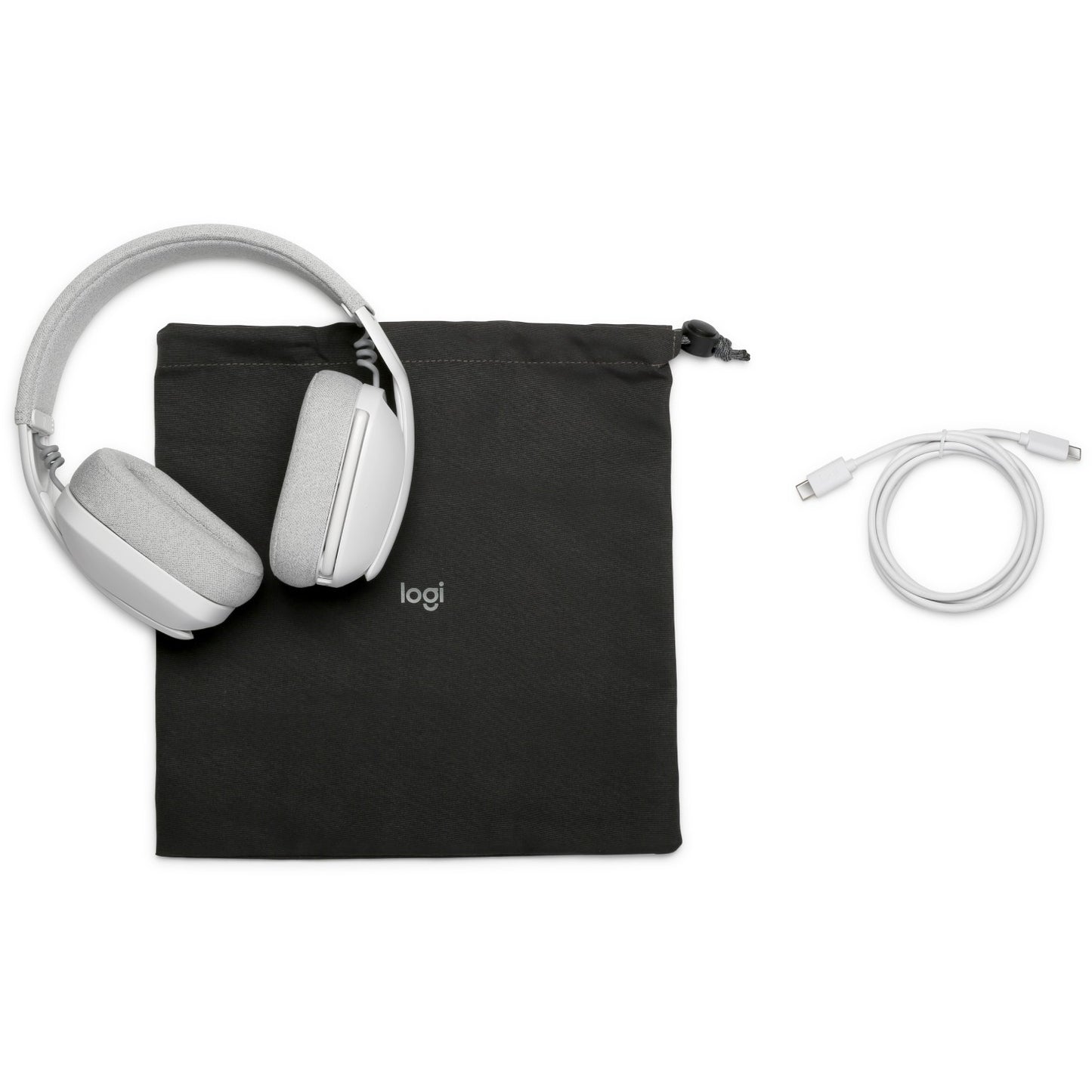 Logitech Zone Vibe 100 Headset full size Bluetooth wireless off-white