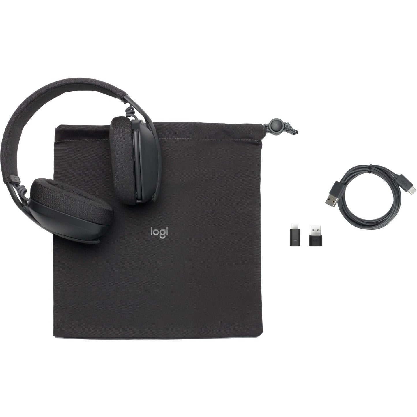 Logitech Zone Vibe Wireless Headset full size Bluetooth wireless USB-C via Bluetooth adapter graphite Certified for Microsoft Teams