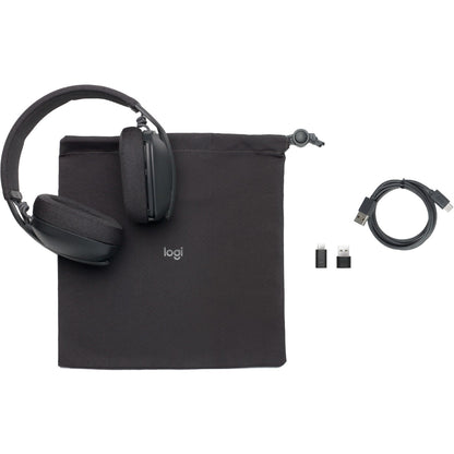 Logitech Zone Vibe Wireless Headset full size Bluetooth wireless USB-C via Bluetooth adapter graphite Certified for Microsoft Teams