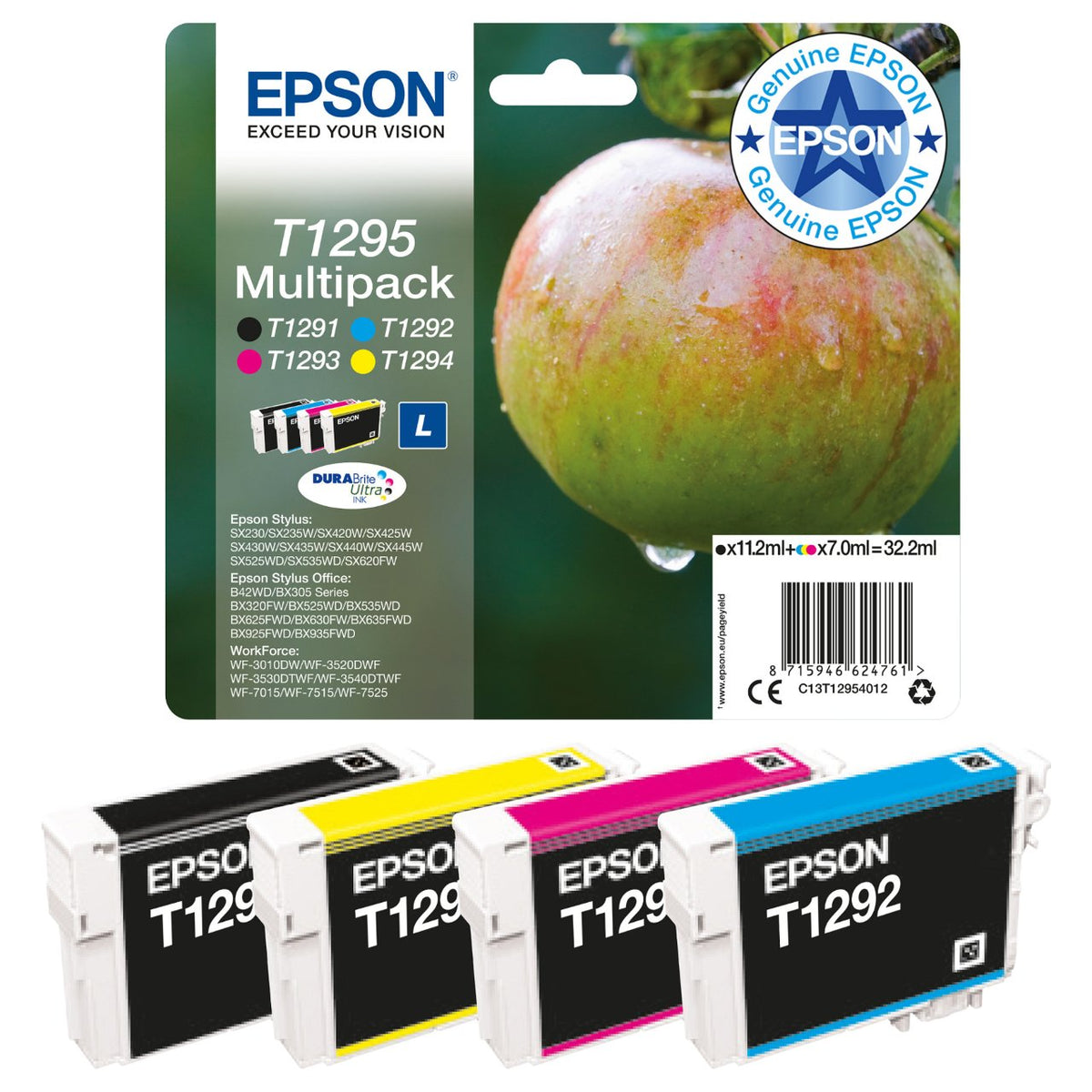 Epson Tinte T1295 4er-Pack black + color T1295