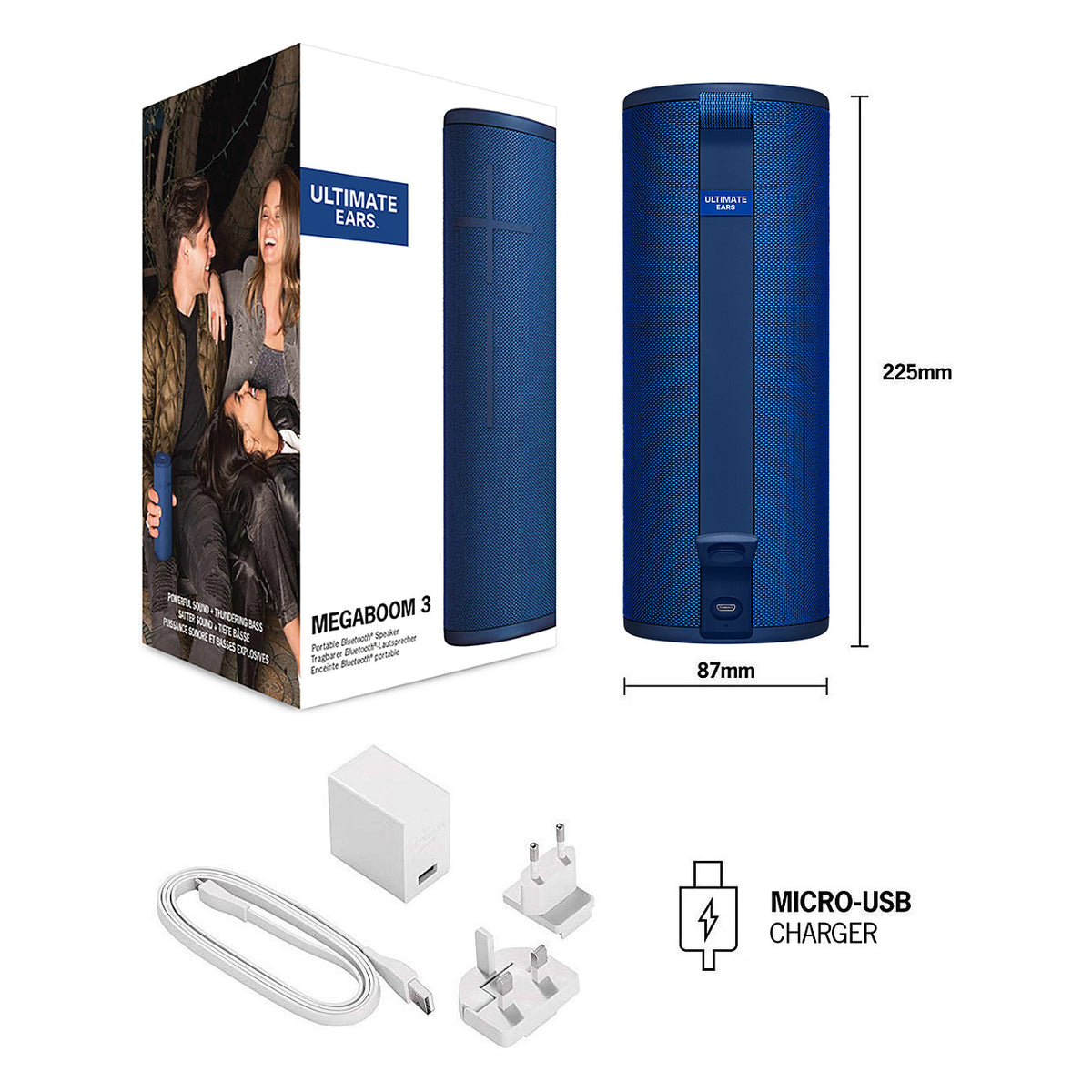 Logitech Ultimate Ears MEGABOOM 3 Wireless Bluetooth Speaker - LAGOON BLUE - EMEA