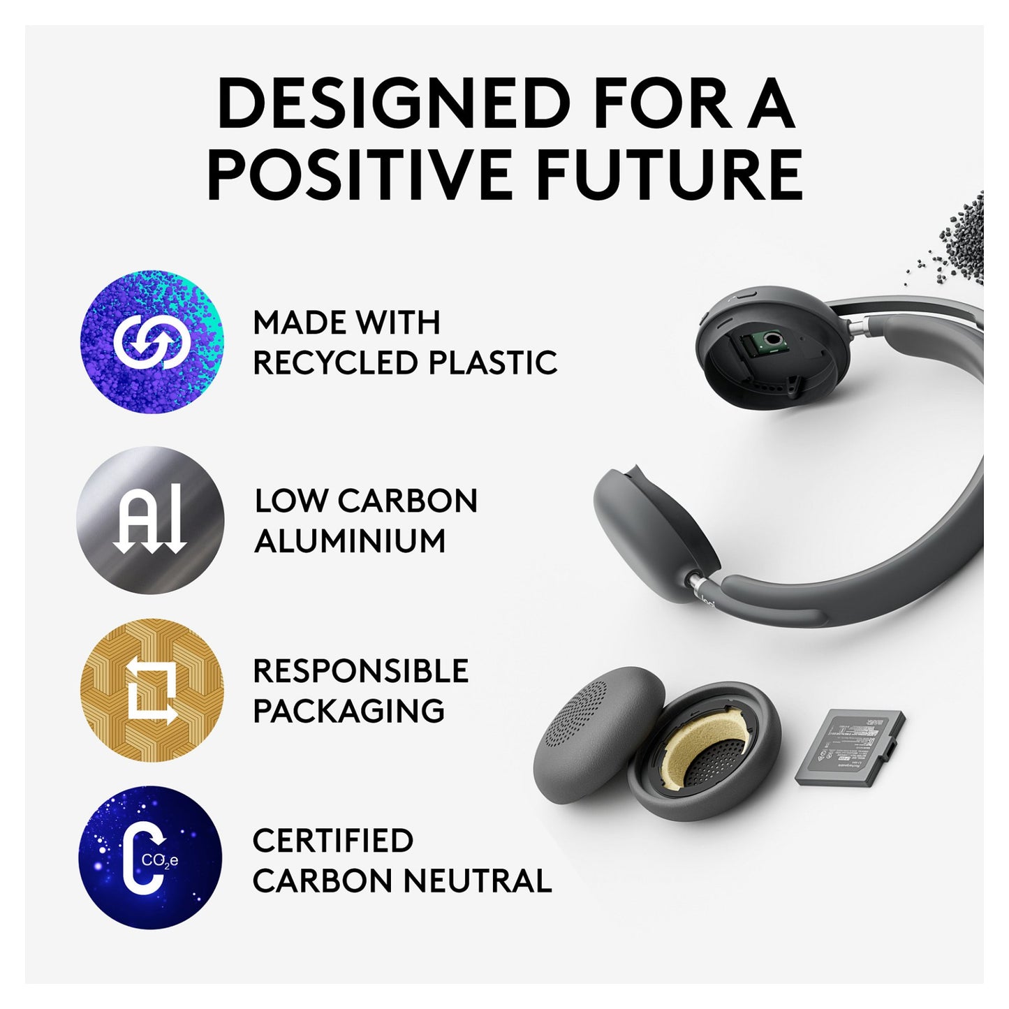 Logitech Headset - Zone Wireless 2 UC - Graphite TEAMS - 2.4GHZ/BT - Emea-914 - A00174 A00172 NO STAND