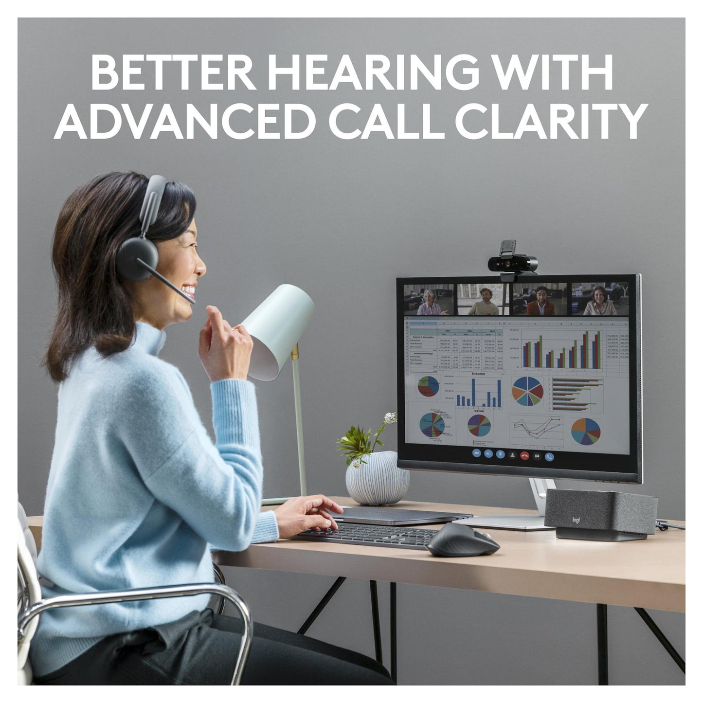 Logitech Headset - Zone Wireless 2 UC - Graphite TEAMS - 2.4GHZ/BT - Emea-914 - A00174 A00172 NO STAND
