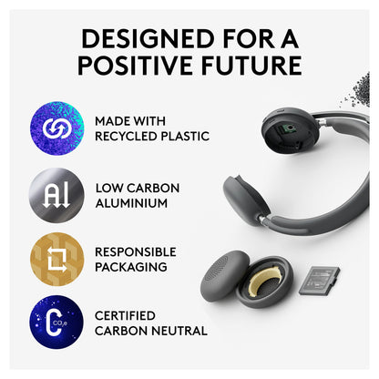 Logitech Headset - Zone Wireless 2 UC - Graphite UC - 2.4GHZ/BT - Emea-914 - A00174 A00172 NO STAND