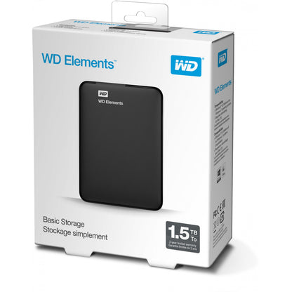 2,5" WD Elements 1,5TB HDD USB3.0 Portable 6,4cm 2,5Zoll RTL extern RoHS compliant Low cost black