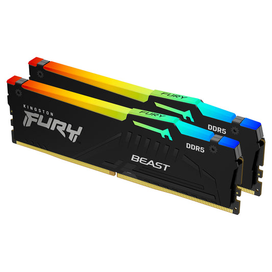 DIMM 32 GB DDR5-5600 (2x 16 GB) Dual-Kit (schwarz. KF556C36BBEAK2-32. FURY Beast RGB. INTEL XMP. AMD EXPO)