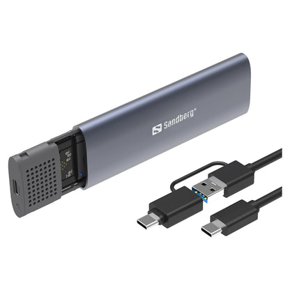 Sandberg 136-39 Externes Speichergehäuse für M.2/NVMe SSD mit USB-C 3.2