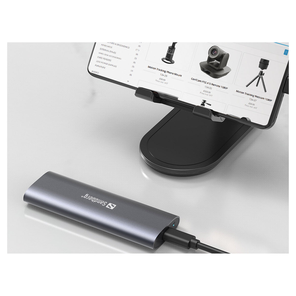 Sandberg 136-39 Externes Speichergehäuse für M.2/NVMe SSD mit USB-C 3.2