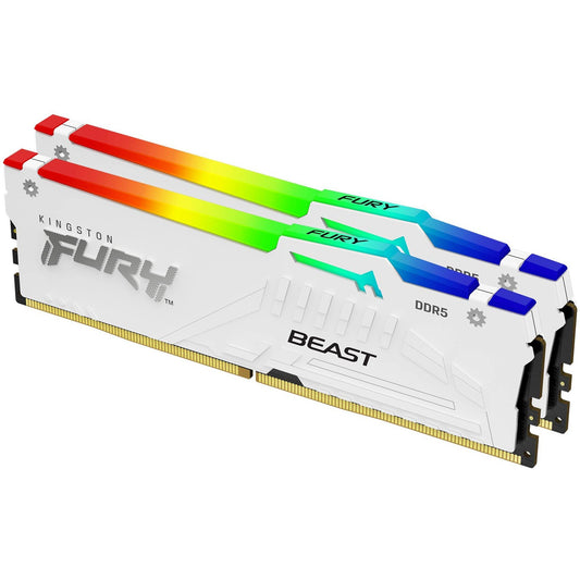 KINGSTON 64GB 6400MT/s DDR5 CL32 DIMM Kit of 2 FURY Beast White RGB XMP
