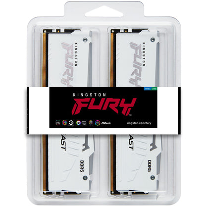 KINGSTON 32GB 6000MT/s DDR5 CL36 DIMM Kit of 2 FURY Beast White RGB EXPO