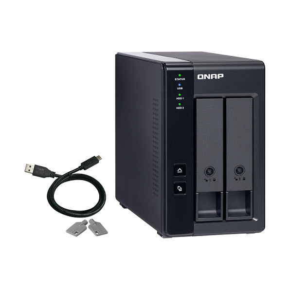 QNAP TR-002 2 Bay USB Type-C Direct Attached Storage with Hardware RAID