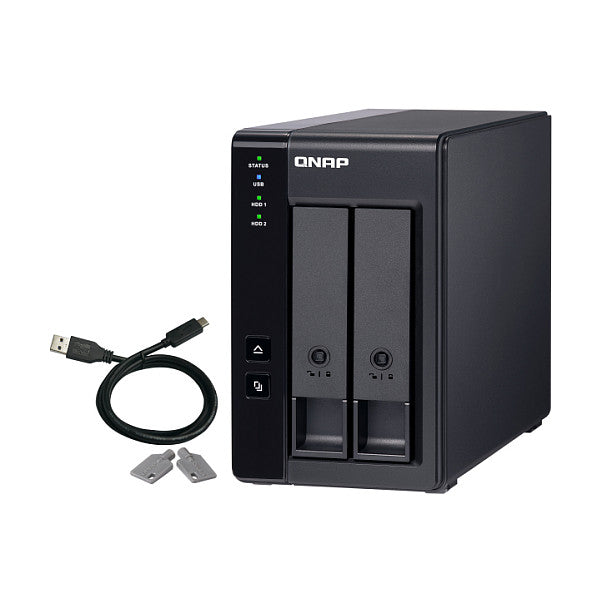 QNAP TR-002 2 Bay USB Type-C Direct Attached Storage with Hardware RAID
