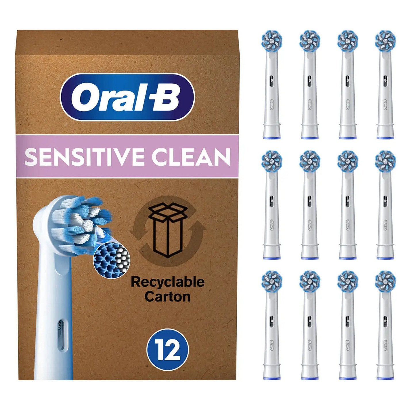 Oral-B Aufsteckbürsten Sensitive Clean 12-Pack Weiß