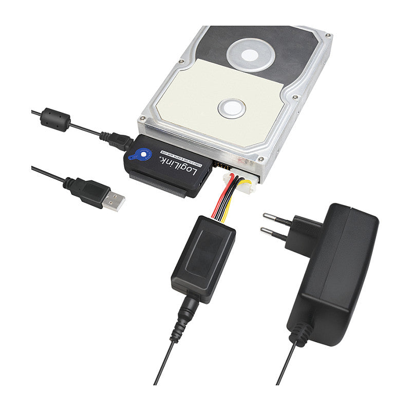 LogiLink USB 2.0 > 2,5" + 3,5" IDE + SATA Adapter Schwarz