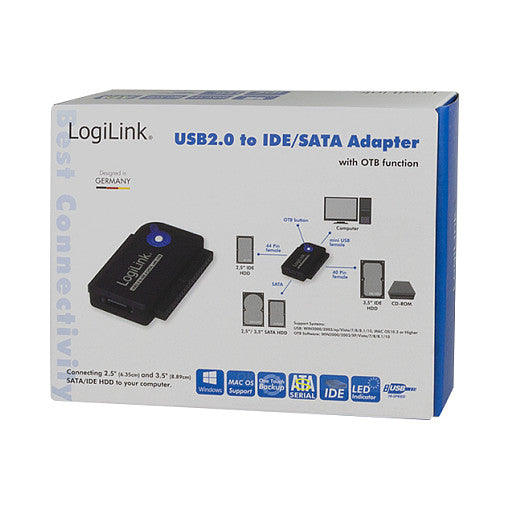 LogiLink USB 2.0 > 2,5" + 3,5" IDE + SATA Adapter Schwarz