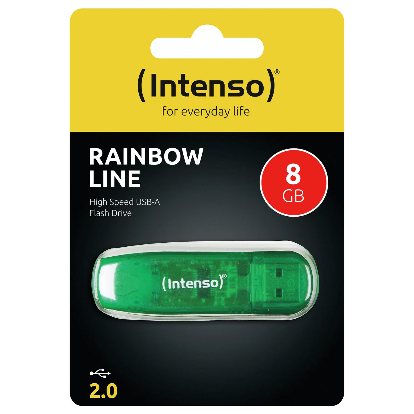 STICK 8GB USB 2.0 Intenso 3502460 Rainbow Line Green