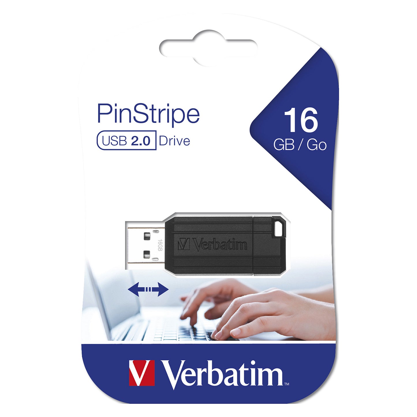 STICK 16GB USB 2.0 Verbatim Store'n'Go PinStripe Black
