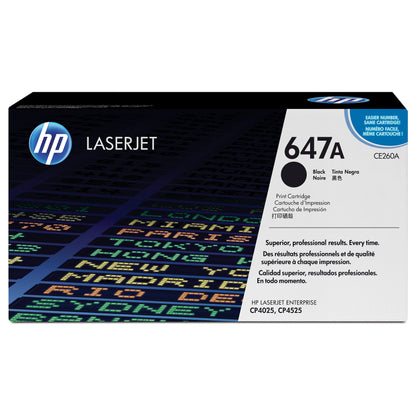 HP 647A original Color LaserJet Toner cartridge CE260A black standard capacity 8.500 pages 1-pack