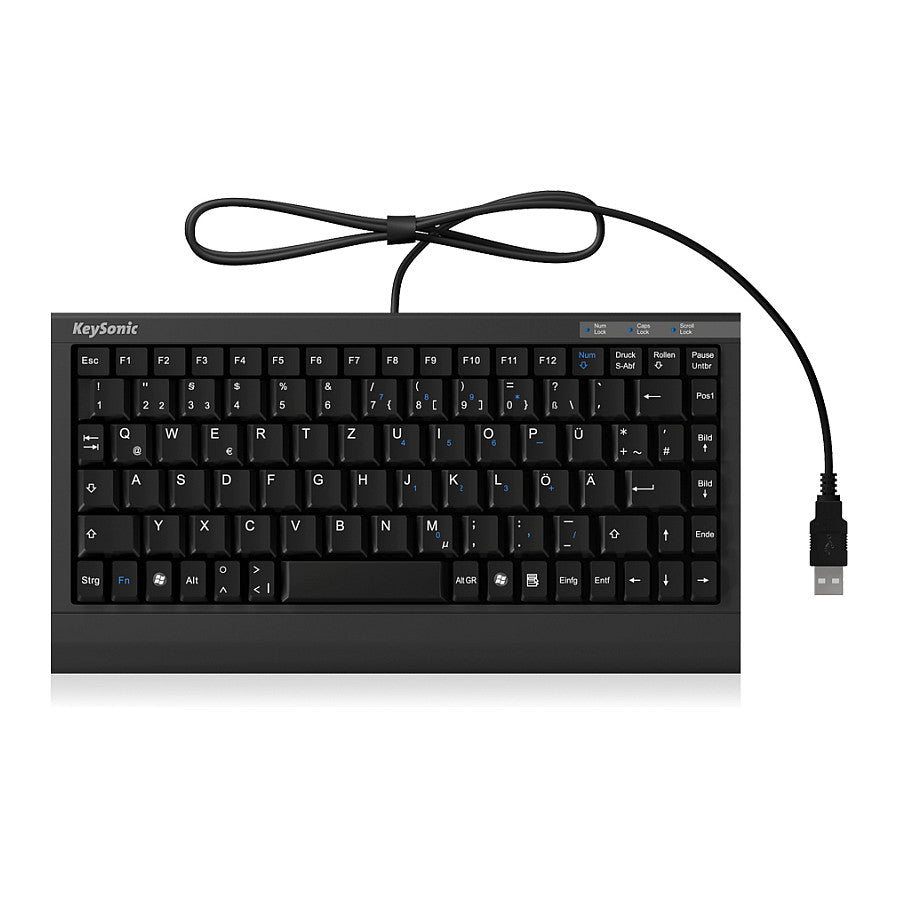 KeySonic TAS ACK-595C+ Corded (DE) MINI Tastatur SoftSkin sw