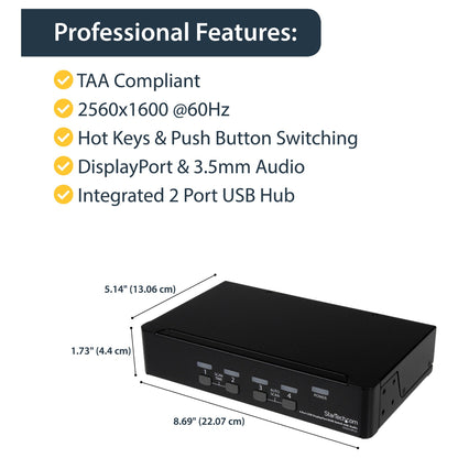 KVM 4 PORT DISPLAYPORT KVM SWITCH