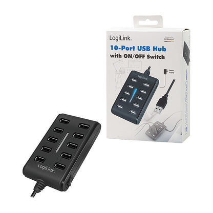 HUB 10x LogiLink 3.5A power