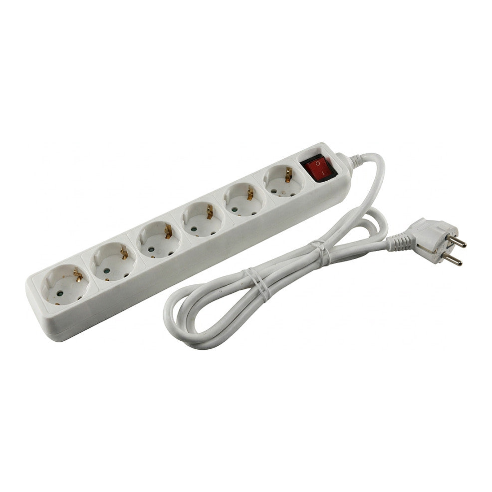 Str. 6er Steckdose white | Schalter