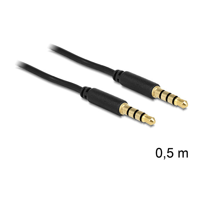 Delock Audio-Klinkenkabel 0,5m, schwarz